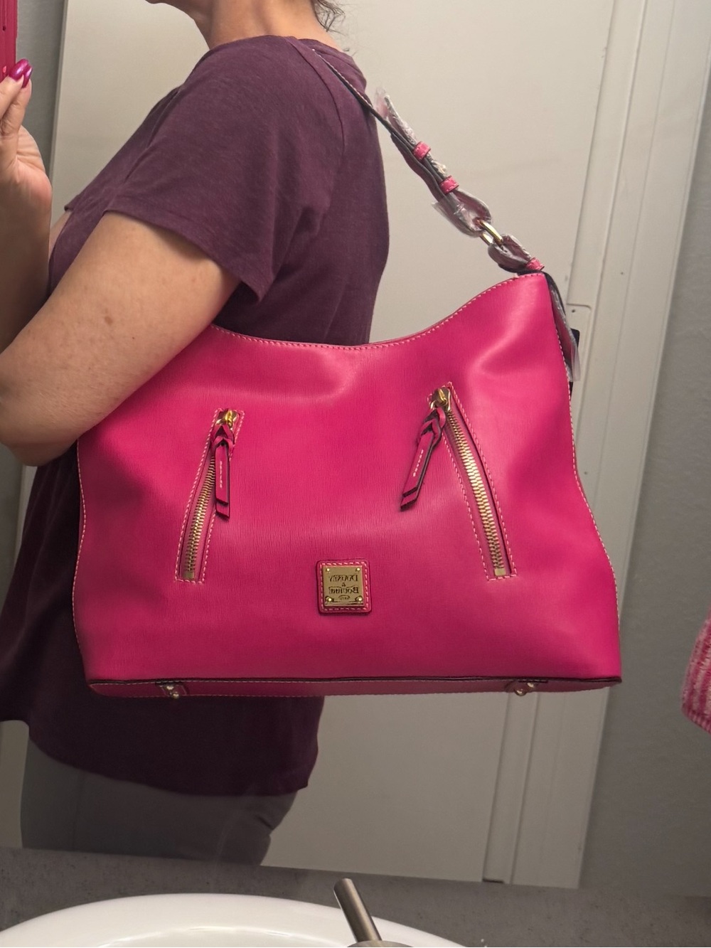 NWT DOONEY BOURKE FUCHSIA SHOULDER BAG - Picture 10 of 10